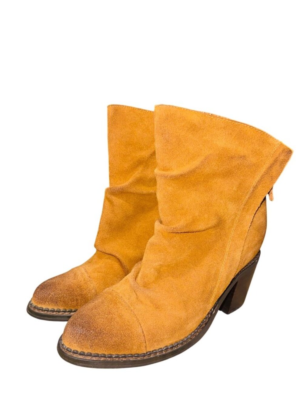 Sbicca Women's Millie Ankle Bootie Camel Suede Slouchy Western Ankle Boots 6.5